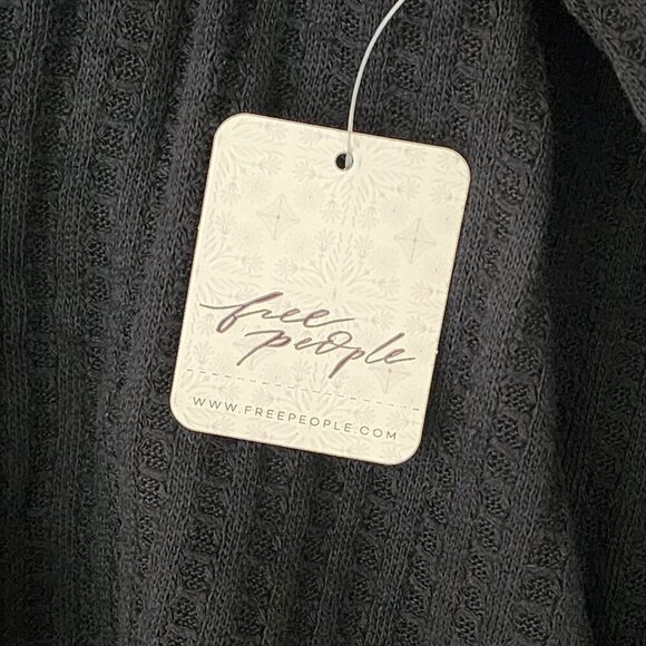 NWT Free People Juicy M Long sleeve Thermal Cowl neck Open Back Ribbed - Picture 8 of 13